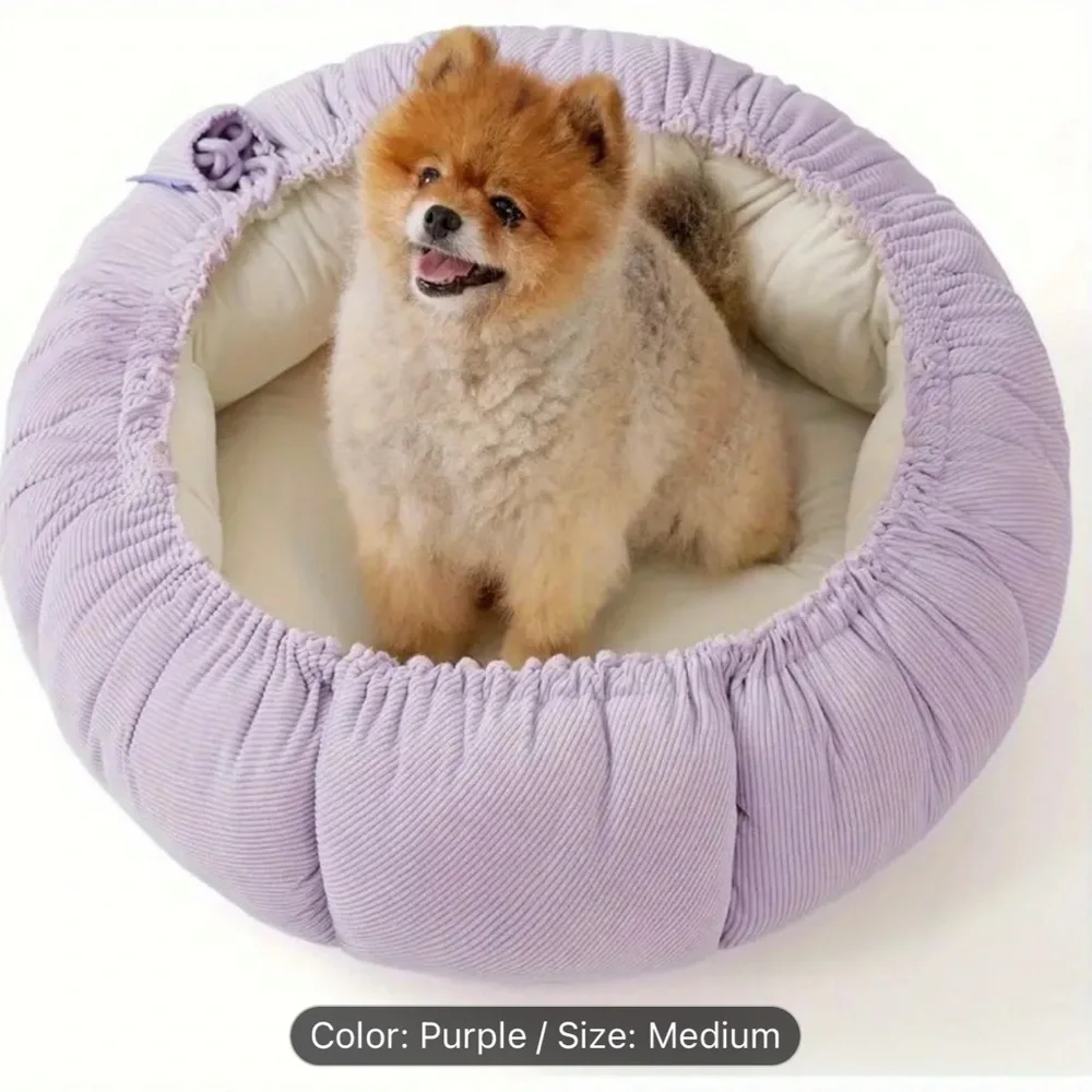 Lilac Donut dual purpose Dog Bed - Medium